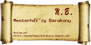 Mesterházy Barakony névjegykártya
